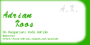 adrian koos business card