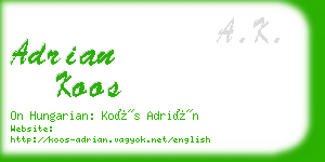 adrian koos business card